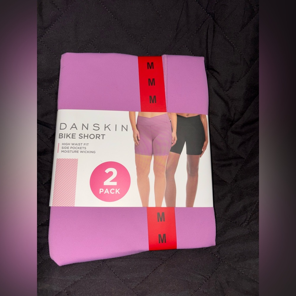 Danskin Bike Shorts 2-Pack Pink and Black #1429